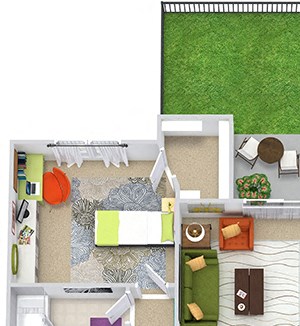 Holden Fenced-in Yard Holden Fenced-in Yard. 2 bedroom apartment. Kitchen with bartop open to living/dinning rooms. 2 full bathrooms. Walk-in closets. Patio/balcony with storage open to yard. Optional fireplace.